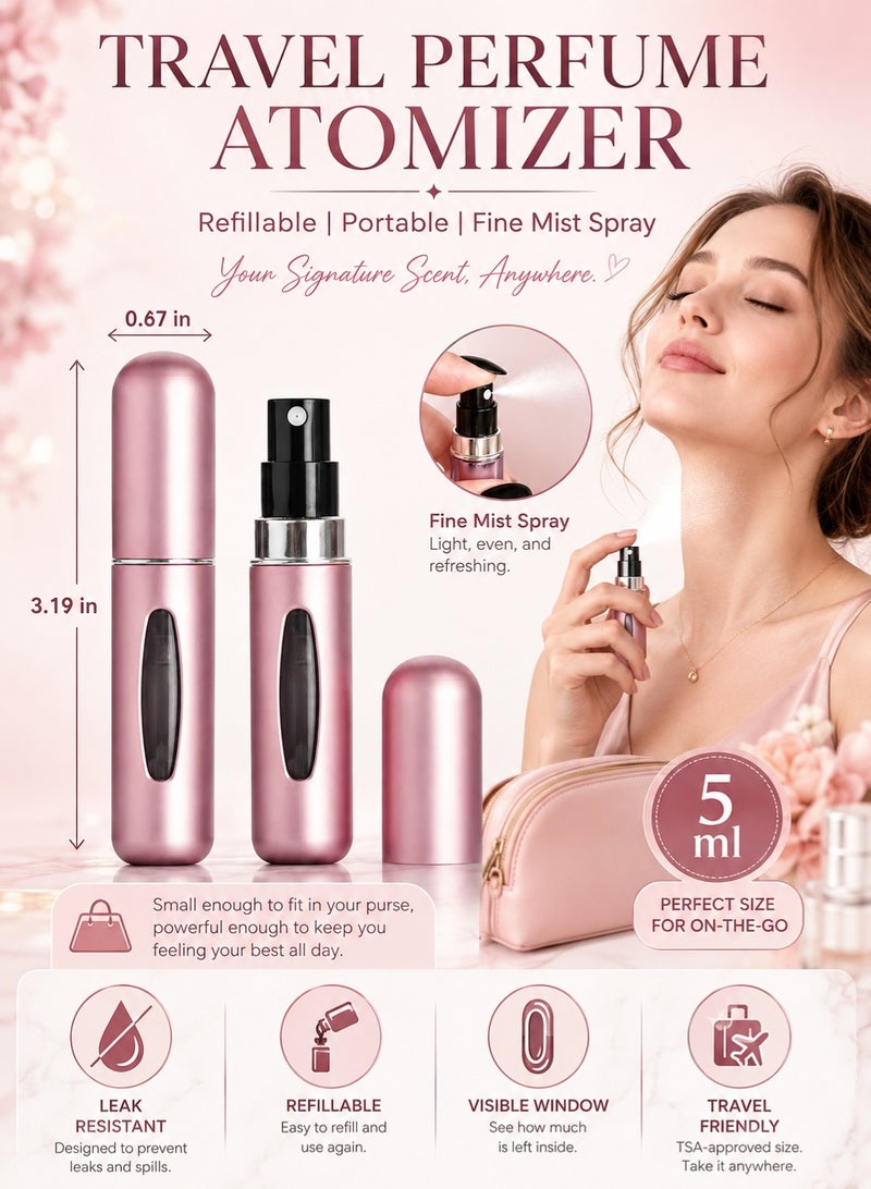 SHAYDX 5PCS Mini Perfume Atomizer Bottles – 5ml Refillable Travel Spray, Portable Scent Pump, Multicolor Pocket Fragrance Dispenser - Image 5