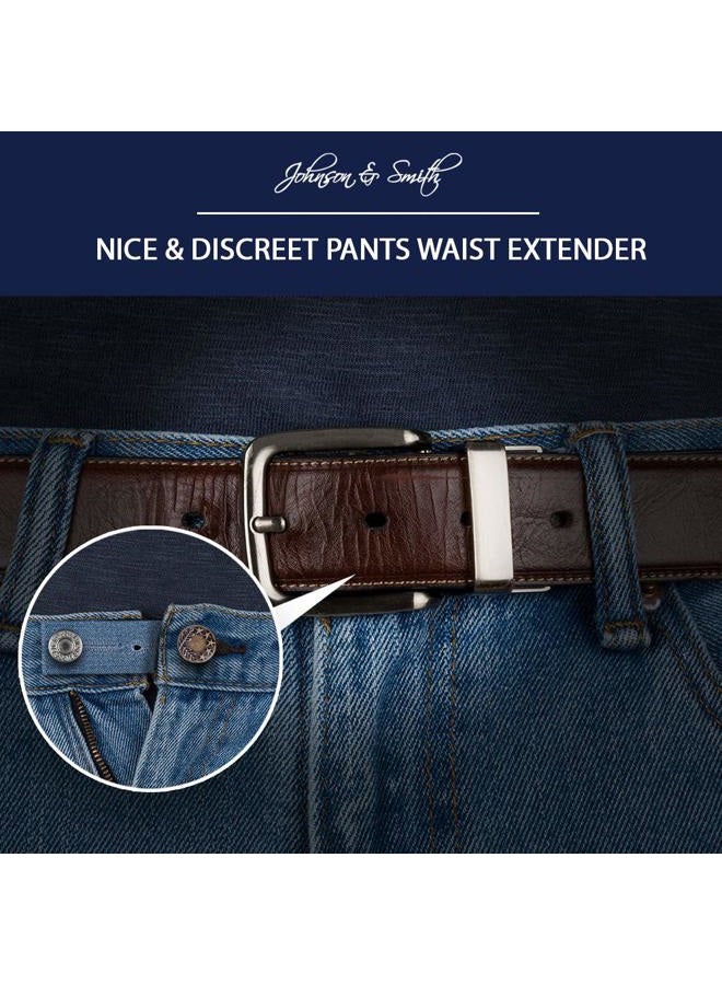 Johnson Smith Waistband Extenders | Button Extender for Pants | Denim Material | Pack of 3 Shades | Premium Metal Buttons | 2 Button Holes | Button Extender for Jeans - Image 4