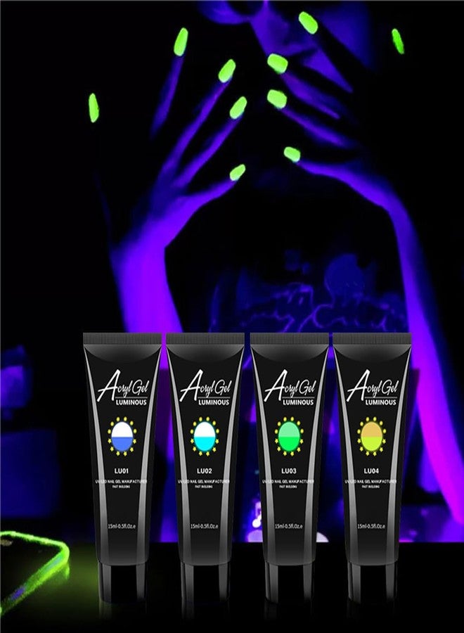 Fokostar 8 Colors Polygel Nail Luminous Poly Gel Nail Kit, Nail Extension Poly Gel Glow In The Dark Builder Gel for Nails Art Professional Neon Manicure Polygel Nail for Women DIY - Image 5