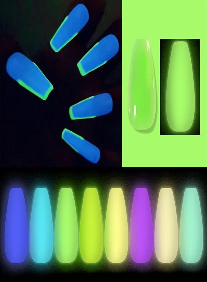 Fokostar 8 Colors Polygel Nail Luminous Poly Gel Nail Kit, Nail Extension Poly Gel Glow In The Dark Builder Gel for Nails Art Professional Neon Manicure Polygel Nail for Women DIY - Image 4