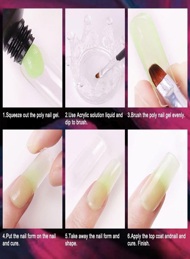 Fokostar 8 Colors Polygel Nail Luminous Poly Gel Nail Kit, Nail Extension Poly Gel Glow In The Dark Builder Gel for Nails Art Professional Neon Manicure Polygel Nail for Women DIY - Image 3