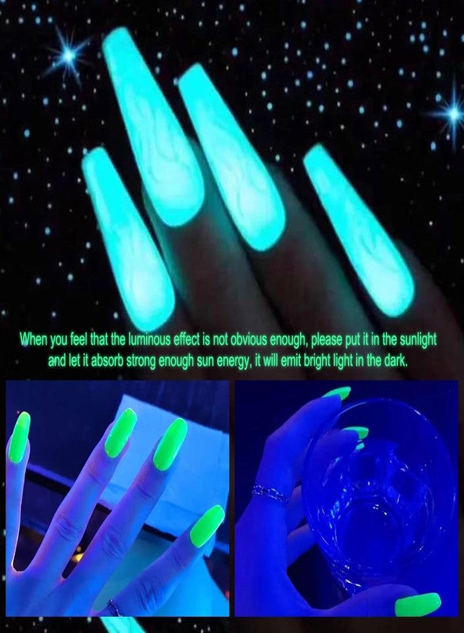 Fokostar 8 Colors Polygel Nail Luminous Poly Gel Nail Kit, Nail Extension Poly Gel Glow In The Dark Builder Gel for Nails Art Professional Neon Manicure Polygel Nail for Women DIY - Image 2