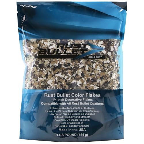 RUST BULLET Decorative Color Flakes - Autumn Brown - Customize Concrete Floors with 1 LB of Durable, UV-Resistant Vinyl Chips for Stunning, Long-Lasting Designs - Image 2