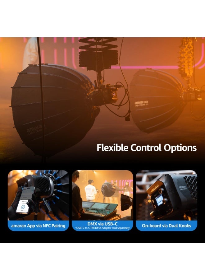 Aputure Amaran Halo 600X Bi-Color LED Monolight – 610W Flagship COB Studio Light, 32500 Lux @ 1m Most Compact In Class, 2700-6500K CCT, CRI 96+ TLCI 97+, 85° Beam, NFC App Control, DMX, Bowens Mount - Image 5