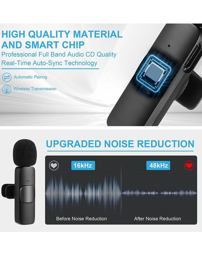 Professional Wireless Lavalier Lapel Microphone for iPhone iPad  Cordless Omnidirectional Condenser Recording Mic for Interview Video Podcast Vlog YouTube - Image 4