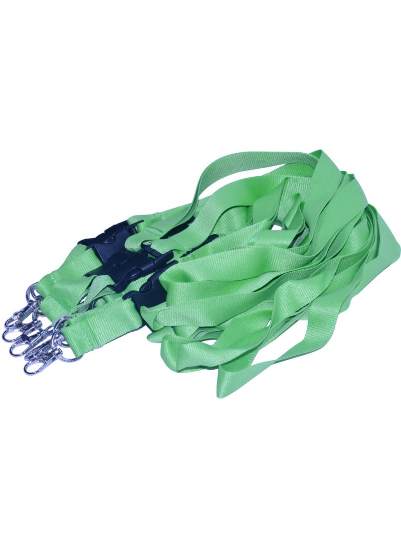 FIS 10-Piece FIS Lanyard Green with Metal Hook & Plastic Buckle, 2X90cm - FSNAPGR/10 - Image 1