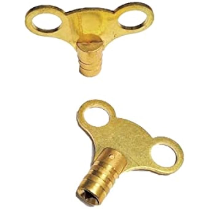 PACK OF 2 - BRASS RADIATOR KEY - RADIATOR BLEED KEY, EASY GRIP - VENTING AIR VALVE - Image 1