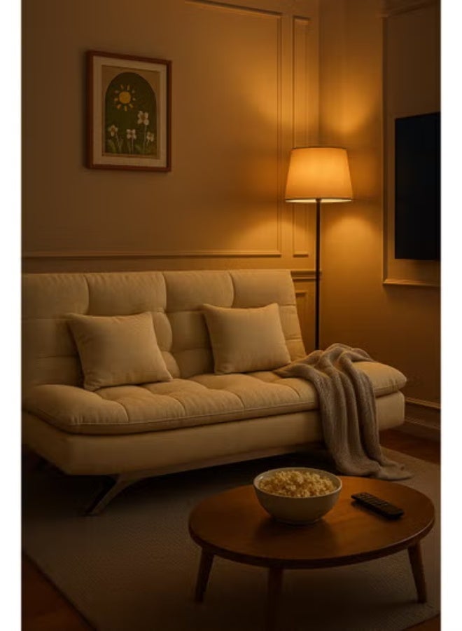 Harmony Home أريكة سرير من قماش السويد هارموني هوم - أريكة سرير قابلة للطي والتحويل بتصميم مدمج يوفر المساحة لغرفة المعيشة، الشقة، السكن الجامعي والمكتب - أبيض فاتح - Image 5