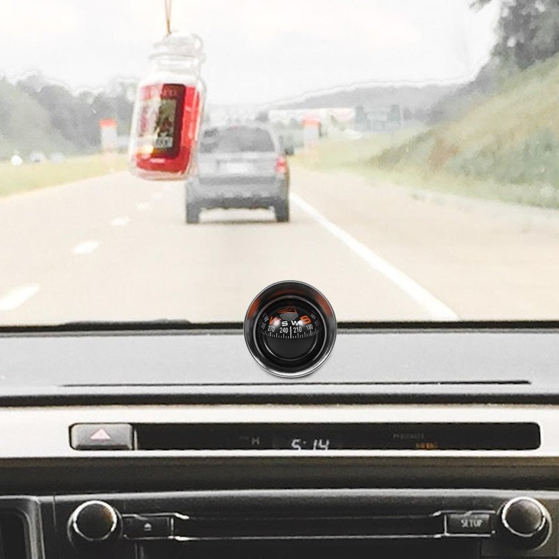 Black Car Ball Compass with Dash Mount Adhesive for Vehicle Navigation Dashboard Accessory - Image 5