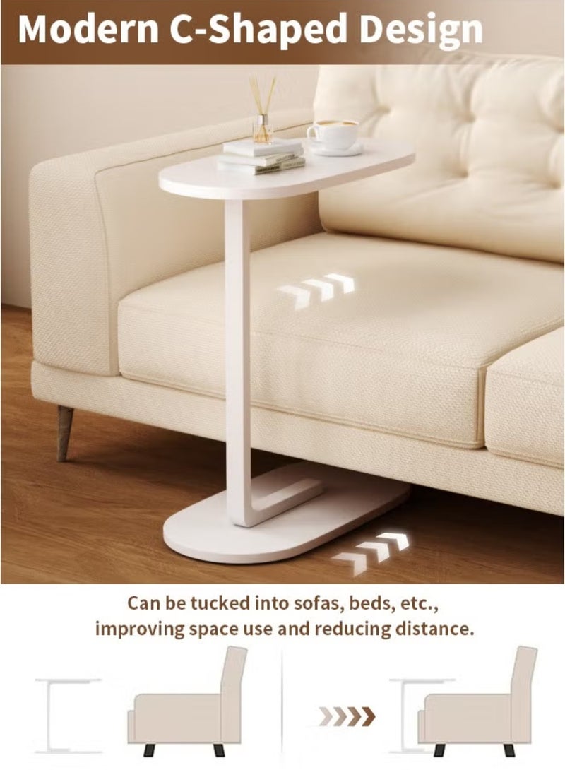 ماساجا طاولة جانبية للأريكة، طاولة جانبية على شكل حرف C، طاولة قهوة، طاولة صغيرة لغرفة المعيشة، غرفة النوم، مقاس 45*30*60 سم. - Image 4