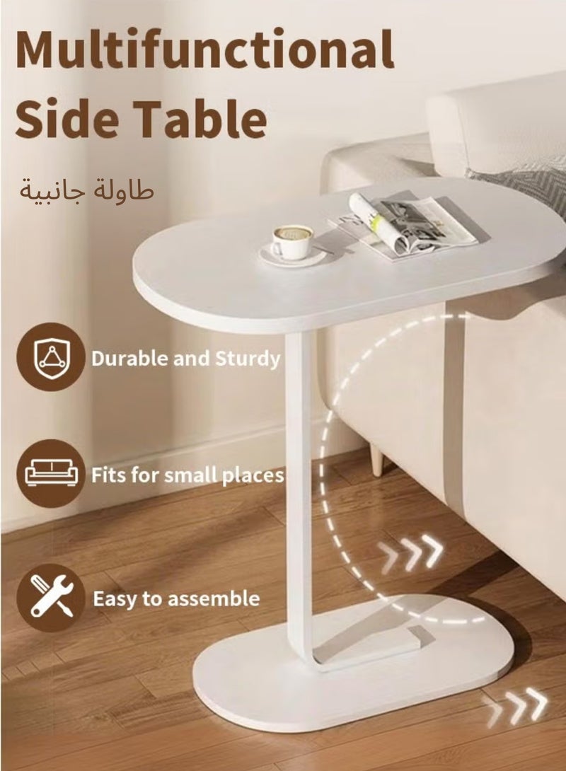 ماساجا طاولة جانبية للأريكة، طاولة جانبية على شكل حرف C، طاولة قهوة، طاولة صغيرة لغرفة المعيشة، غرفة النوم، مقاس 45*30*60 سم. - Image 2