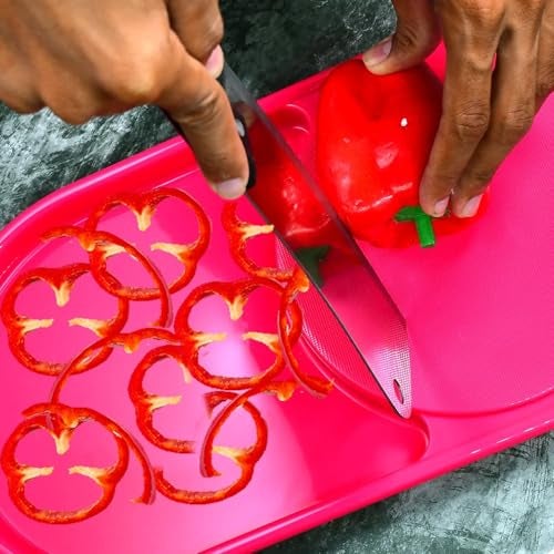 DeoDap Chopping Board 1 Pc – Plastic Kitchen Chopping Board with Sliding Tray, Multipurpose Cutting Board for Vegetables, Fruits & Meat, Food Prep, Transfer & Storage, Easy to Clean Kitchen Tool - Image 5