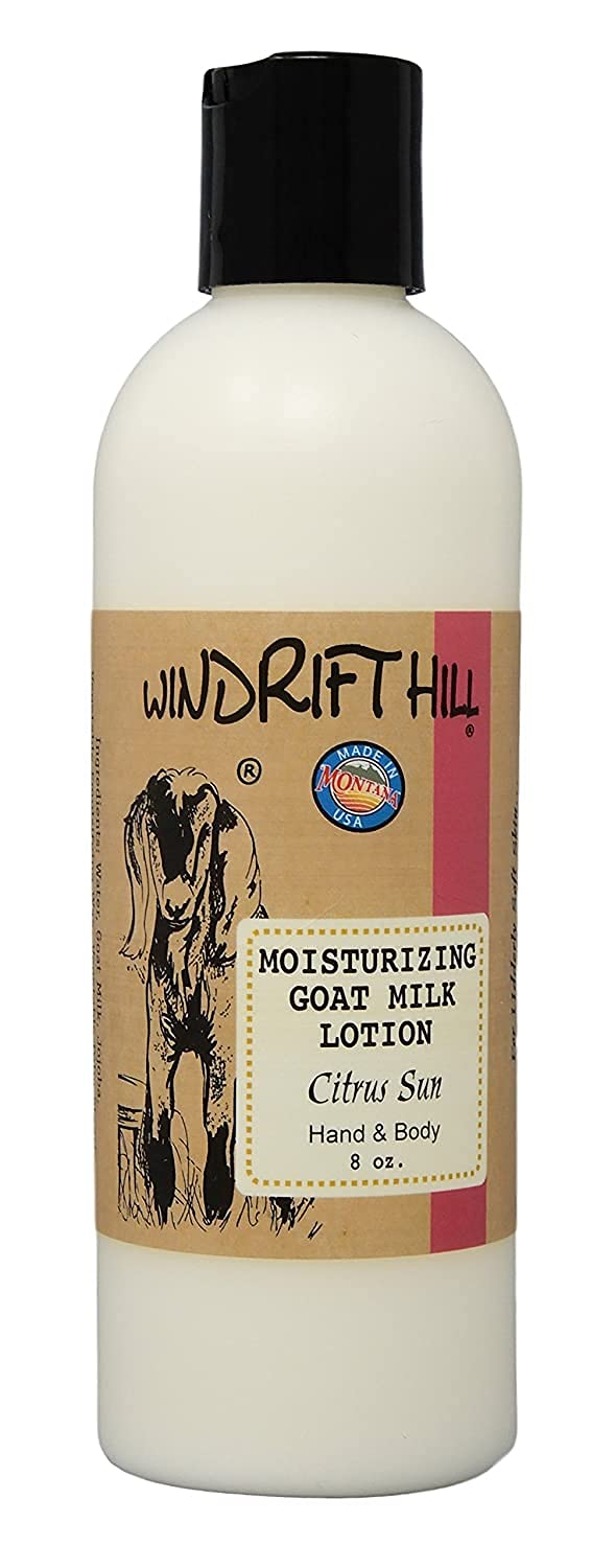 Windrift Hill Moisturizing Goat Milk Hand Body Lotion 8 Ounce Bottle Citrus Sun