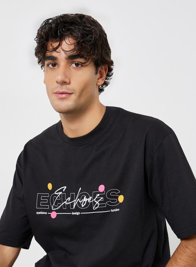 ستايلي تيشيرت جيرسي واسع بطبعة جرافيك - Image 1