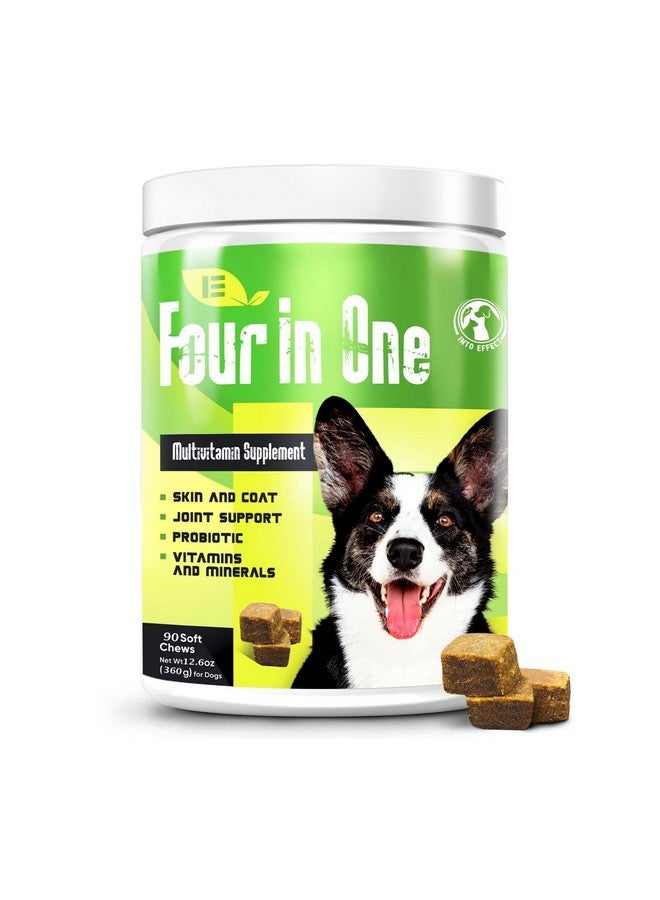 فيتامينات متعددة ٤ في ١ من آي إي للكلاب | دعم المفاصل، صحة المناعة، صحة الجلد والقلب | دعم مفصل الورك، فراء الجلد، صحة القلب، الأمعاء والمناعة | ٩٠ قرصًا طريًا للمضغ - Image 1