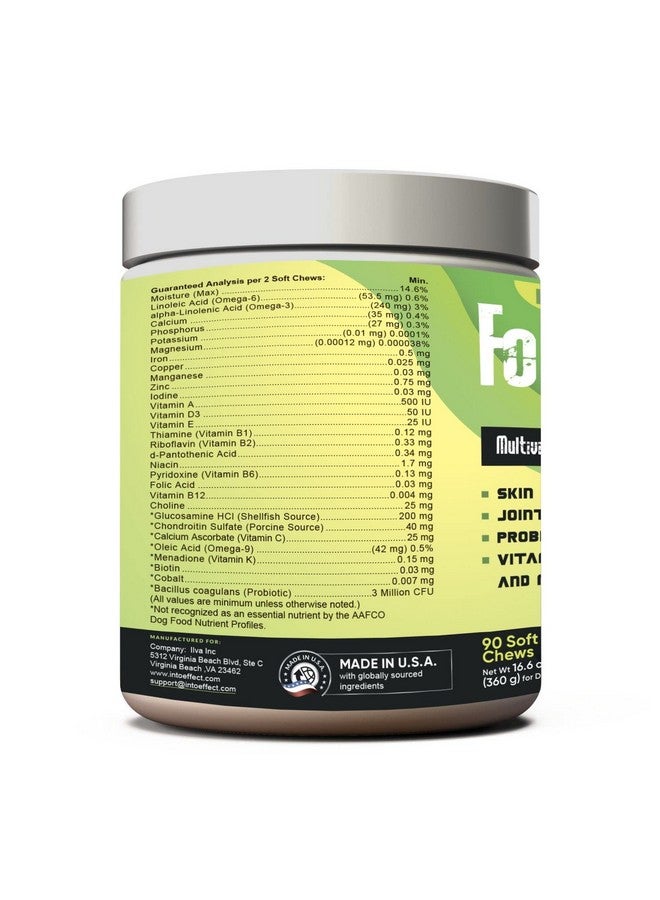 فيتامينات متعددة ٤ في ١ من آي إي للكلاب | دعم المفاصل، صحة المناعة، صحة الجلد والقلب | دعم مفصل الورك، فراء الجلد، صحة القلب، الأمعاء والمناعة | ٩٠ قرصًا طريًا للمضغ - Image 3