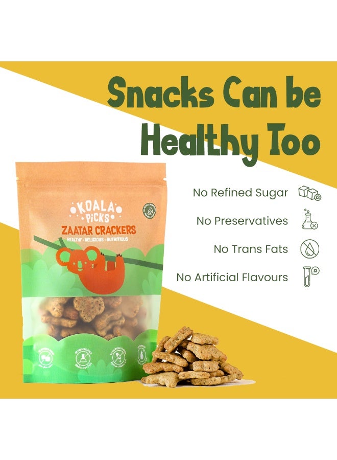 Koala Picks Zaatar Crackers 120gm (Bundle of 2) | Savory and Crunchy Crackers with Middle Eastern Flavors | Perfect for Snacking and Lunchboxes | No Trans Fat, Artificial Flavors, or Preservatives - Image 2