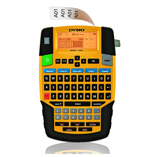 DYMO Industrial Label Maker | Rhino 4200 Label Maker Time-saving Hot Keys Prints Fast Durable For Job Sites and Heavy-Duty Labeling Jobs - Image 1