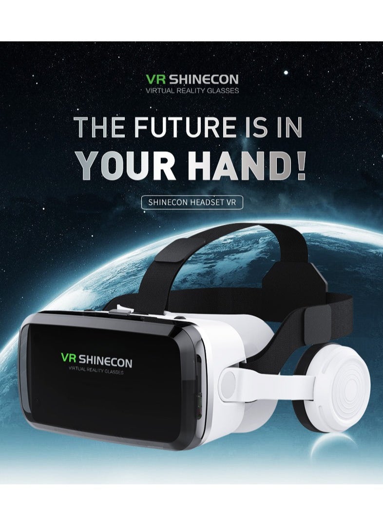 Shinecon - VR SHINECON Thousand Magic Mirror, VR Glasses, G04BS Bluetooth Headset Version, 3D Virtual Reality Helmet Smartphone + Y1 Joystick - Image 1