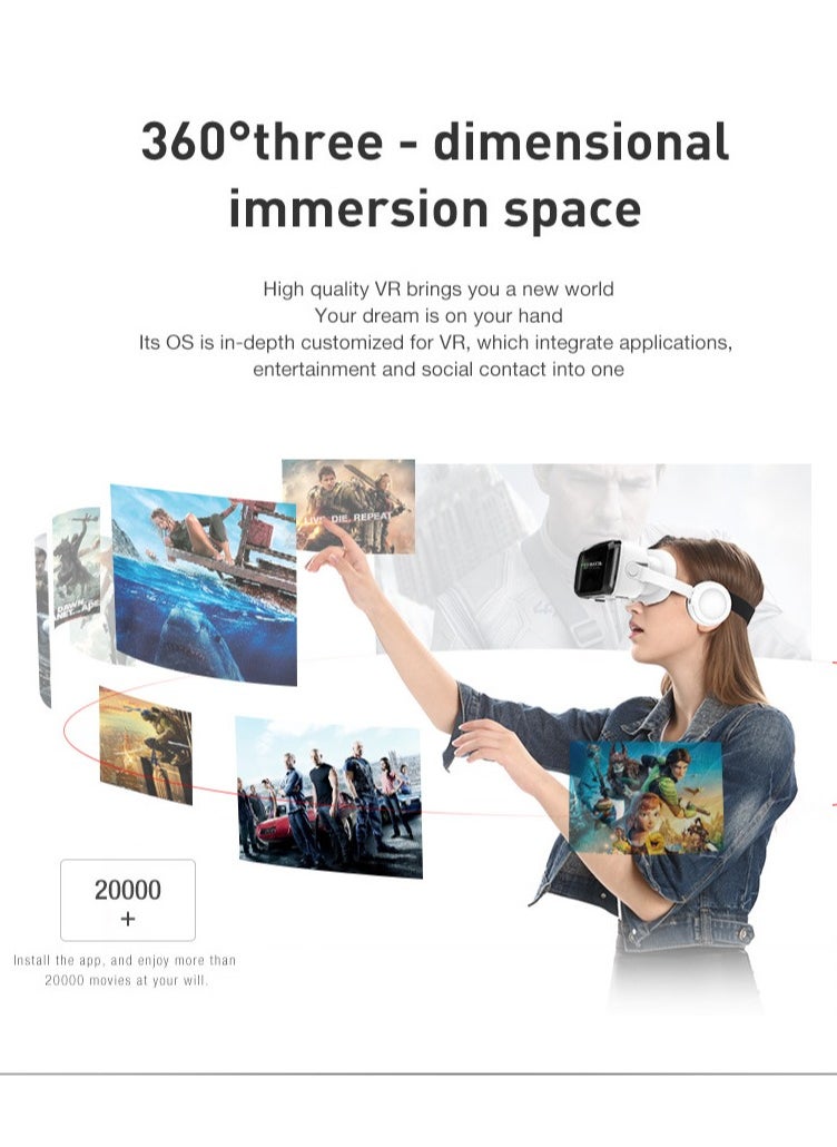 Shinecon - VR SHINECON Thousand Magic Mirror, VR Glasses, G04BS Bluetooth Headset Version, 3D Virtual Reality Helmet Smartphone + Y1 Joystick - Image 1