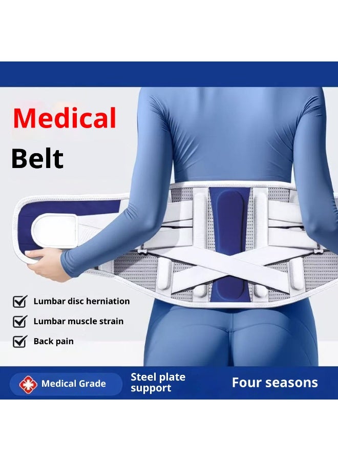 Back Brace Lumbar Support Belt for Lower Back Pain Relief, Breathable Back Support Belt with 4 Metal Support Stays for Heavy Lifting, Work and Exercise, Men and Women, L - Image 1