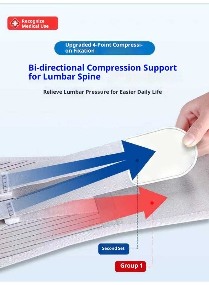 Back Brace Lumbar Support Belt for Lower Back Pain Relief, Breathable Back Support Belt with 4 Metal Support Stays for Heavy Lifting, Work and Exercise, Men and Women, L - Image 4