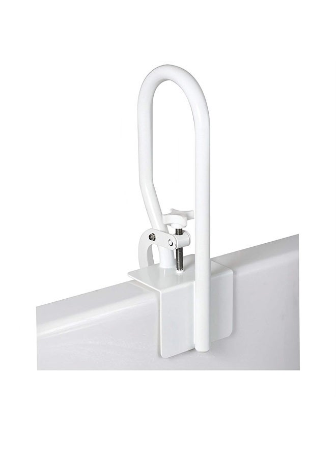 careX White Bathtub Rail - Grab Bars for Bathroom, Bathtubs & Showers - Side Hand Grip Railing & Support - Shower Handle & Bath Tub Bar Clamps for Seniors & Elderly - Image 1