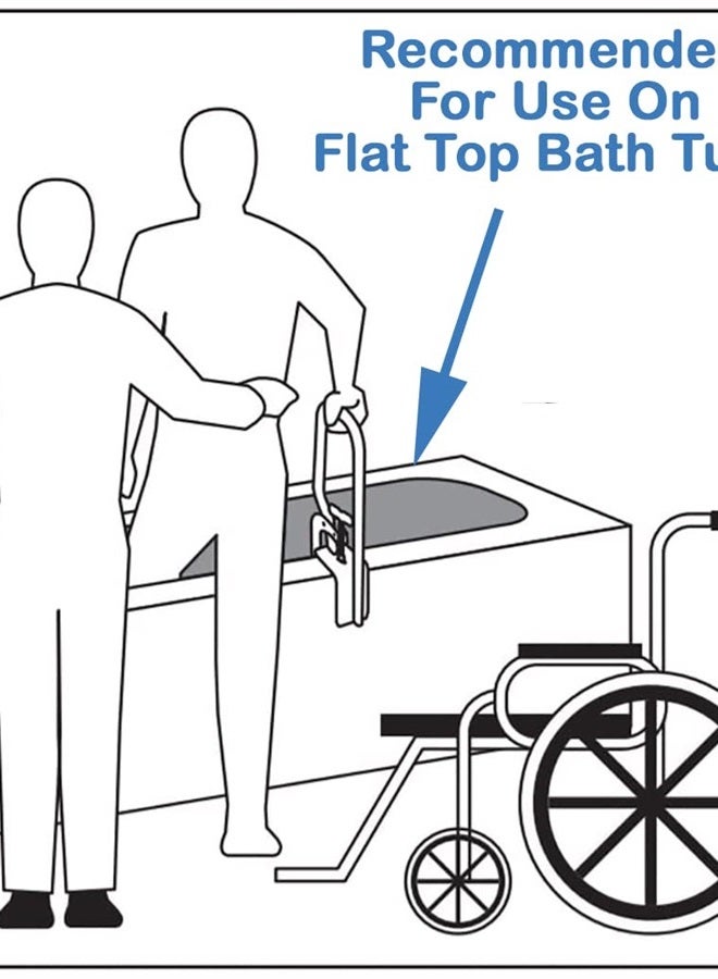 careX White Bathtub Rail - Grab Bars for Bathroom, Bathtubs & Showers - Side Hand Grip Railing & Support - Shower Handle & Bath Tub Bar Clamps for Seniors & Elderly - Image 3