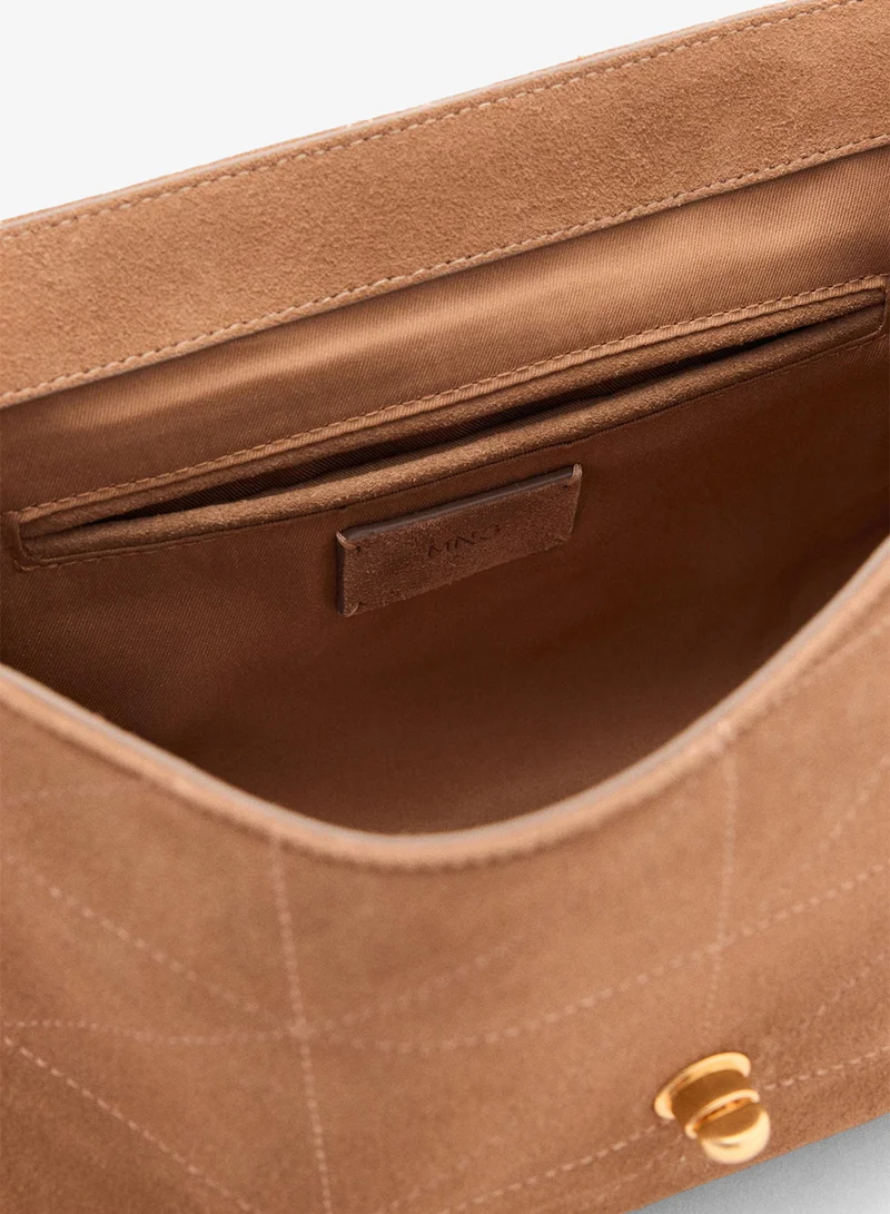 Mango 09-CAMEL Leather Shoulder Bag With Chain for Women | Best Price UAE