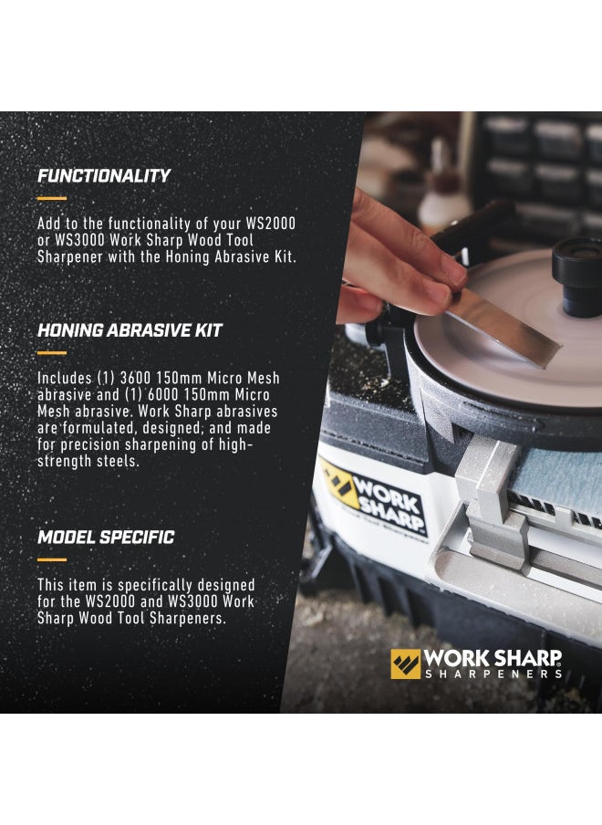 Work Sharp Work Sharp WSSA0002044 Honing Abrasive Kit for WS3000 Wood Tool Sharpener Gray  - Image 3