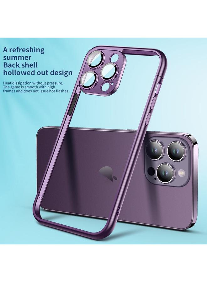 اس-توب جراب لهاتف iPhone 13 Pro Max Macaron PC Phone إطار بحواف نقية مع غشاء زجاجي للعدسات - Image 4