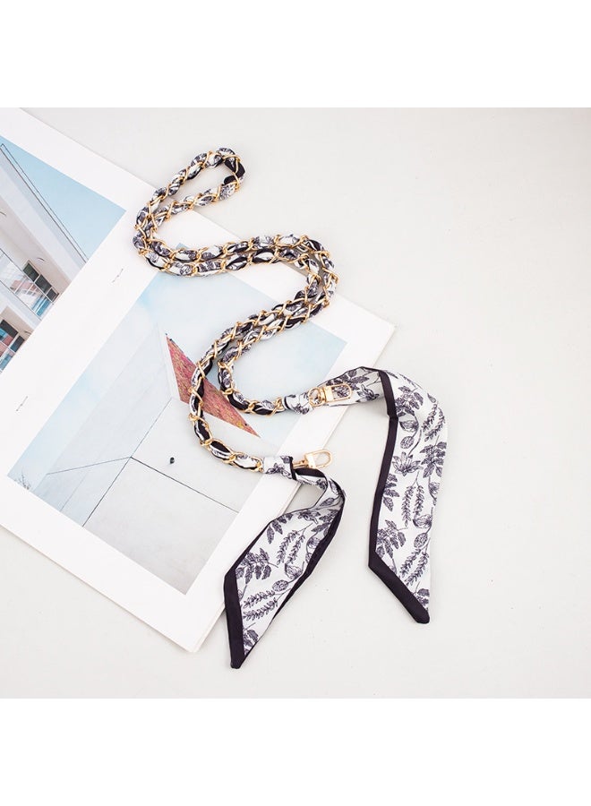 NIBEMINENT Beaded Phone Lanyard, Anti Lost Removable Wrist Strap, Long Scarf With Hanging Chain Weaving Bracelet Pendant, Phone Keychain Lanyard,6/Black