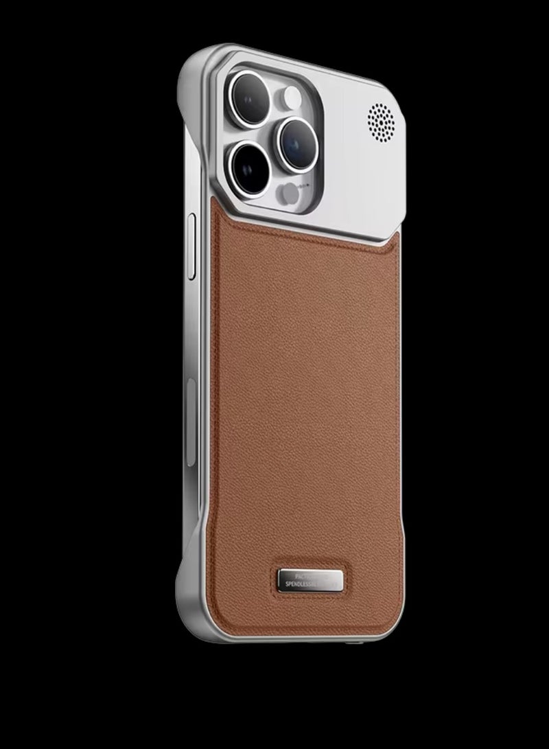 Magnetic frameless leather TPU Iphone 16 pro max case - Image 1