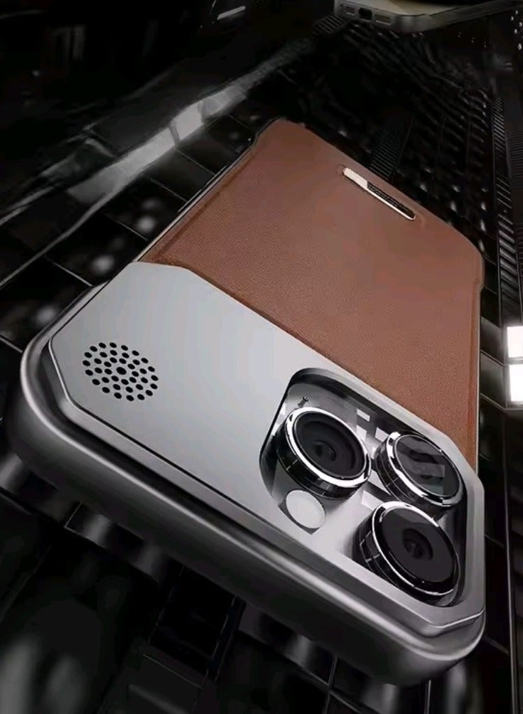 Magnetic frameless leather TPU Iphone 16 pro max case - Image 3