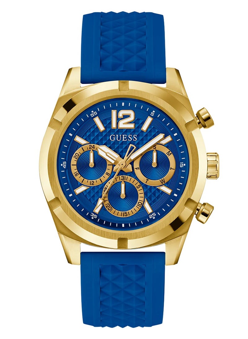 GUESS Mens Blue Gold Tone Multi-function Watch - GW0729G1 - Image 1
