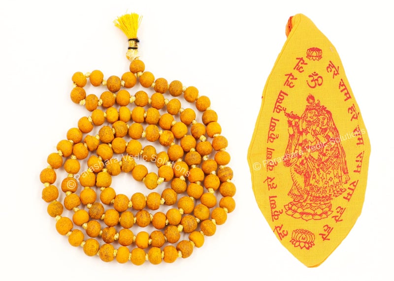 ARKAM Unisex Adult Haldi Mala/Natural Turmeric Mala/Haldi Mala Original (Size: 7Mm, Length: 32 Inches, Beads: 108+1) With Gaumukhi - Image 1