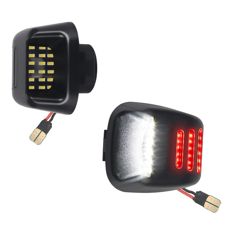 MbuyDIY LED License Plate Light Lamp Assembly with Red OLED Neon Tube Compatible with Frontier 20072021 Armada Xterra 20082015 Titan Suzuki Equator Black housing 6000K White Pack of 2