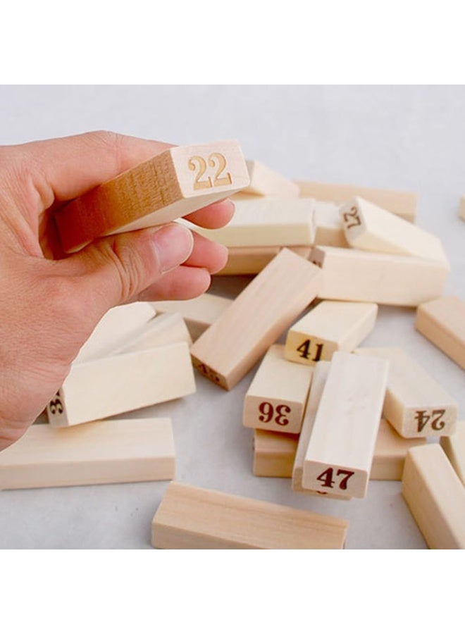 ECVV Wooden Children 48 Pieces Layered Building Blocks - Number Wooden Building Block Cubes, Educational Learning Study Toy Gifts - Image 3