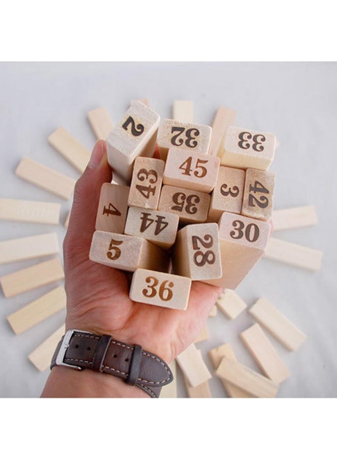 ECVV Wooden Children 48 Pieces Layered Building Blocks - Number Wooden Building Block Cubes, Educational Learning Study Toy Gifts - Image 4