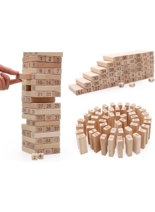 ECVV Wooden Children 48 Pieces Layered Building Blocks - Number Wooden Building Block Cubes, Educational Learning Study Toy Gifts - Image 2