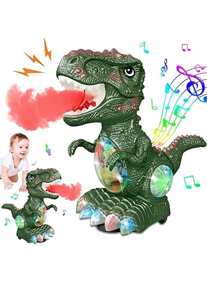 دوركو ألعاب الديناصورات للأطفال من عمر 1-2 سنة: لعبة الزحف الموسيقية والمضيئة للأولاد والبنات، لعبة طفل تتحرك برذاذ الماء، ألعاب ديناصورات كهربائية للأطفال الصغار - Image 1