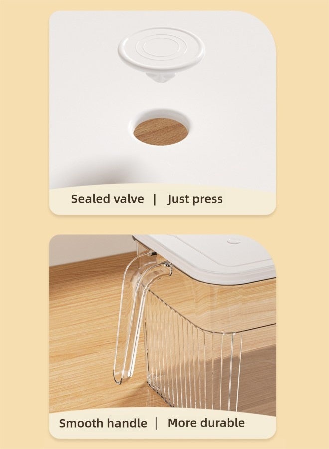 FLYROAD 2Pack Food Storage Boxs for Refrigerator, 32*16*15cm Large Capacity Food Storage Box，Stackable Food Stroage Container,Berry Keeper Boxes for Fridge with Removable Drain Tray Keep Fresh for Vegetables/Fruit/Meat/Salad - Image 5