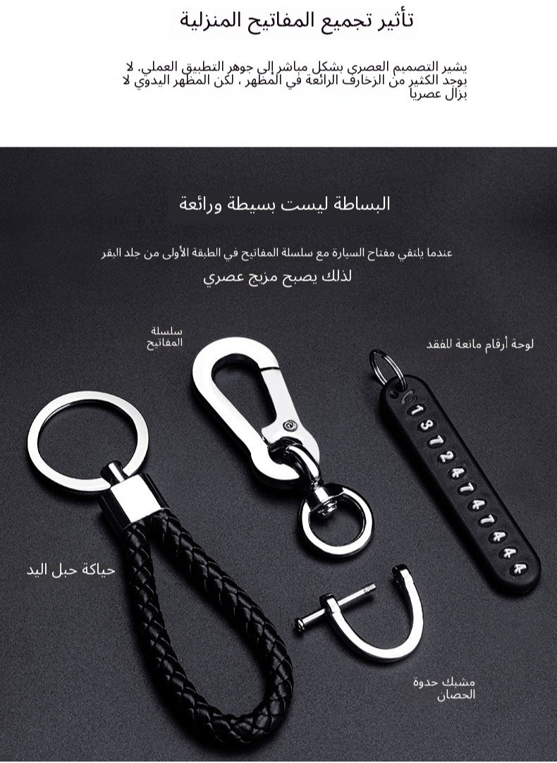 Generic - Durable Anti-Lost Keychain for Cars & Luggage - Stainless Steel Key Ring with Engravable ID Tag - Waterproof & Rustproof Design for Vehicles, Bikes, Travel - Image 1