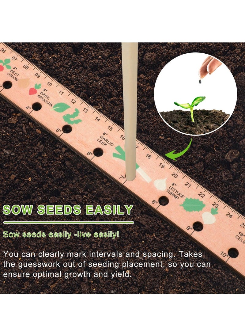 Wood Seed Spacing Ruler with Holes, Wooden Planting Ruler Solid Seed Planter Tool, for Garden Planting Tools Plant Ruler Spacing and Interval Ruler Plant Spacing Ruler Wood Supplies Vegetable - Image 5