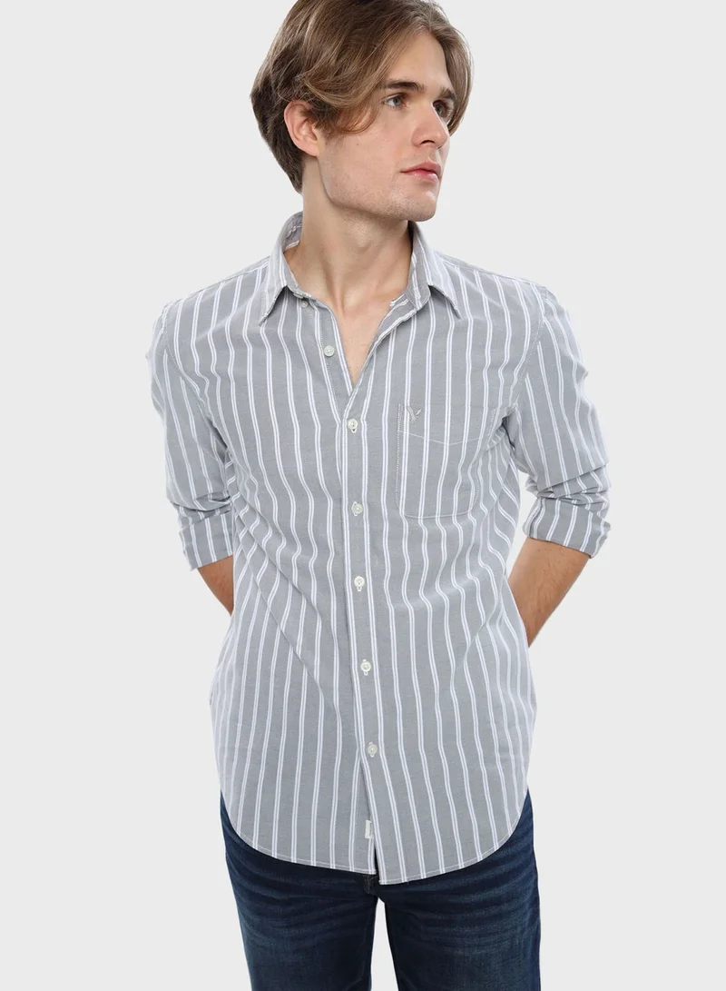 American Eagle Striped Slim Fit Shirt