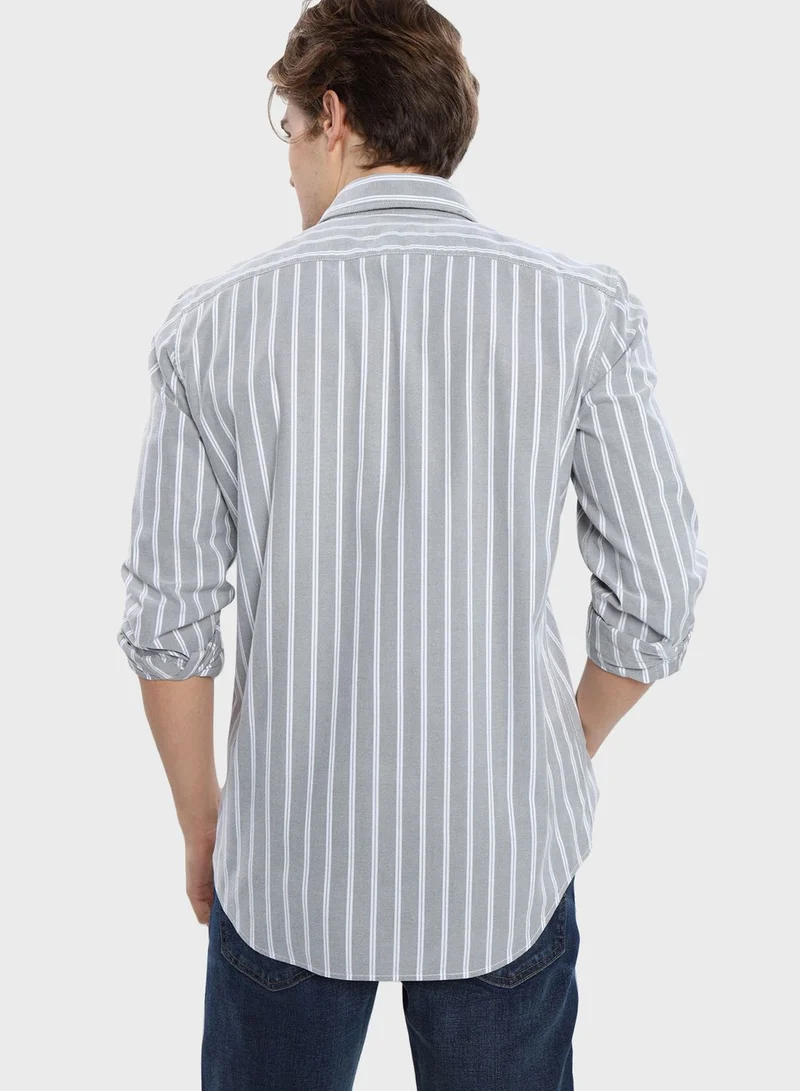 American Eagle Striped Slim Fit Shirt