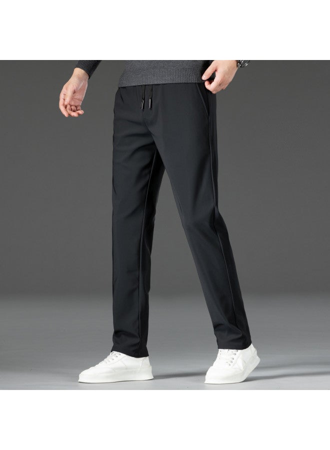 Fapai Autumn Elastic Waist Drawstring Business Men's Trousers Casual Pants Long Pants For Men - Image 4