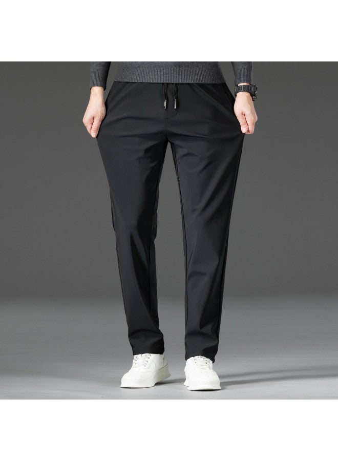 Fapai Autumn Elastic Waist Drawstring Business Men's Trousers Casual Pants Long Pants For Men - Image 3