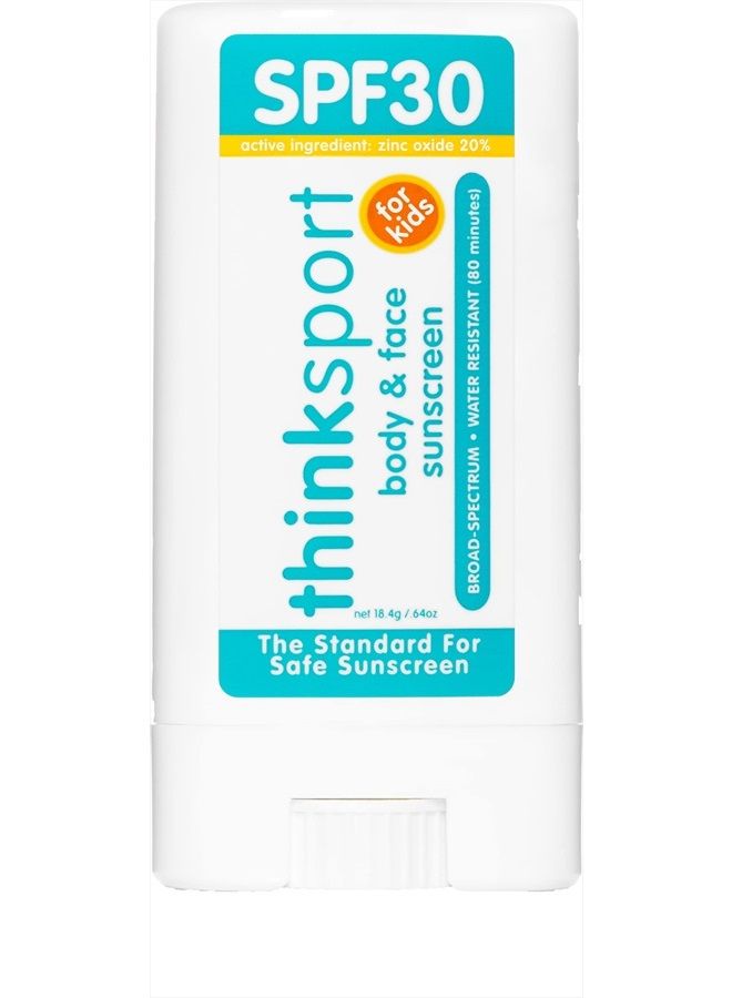 Thinksport Kids SPF 30 Mineral Sunscreen Stick – Safe, Natural, Water Resistant Sun Cream for Children – Vegan Broad Spectrum Sun Protection – Reef Friendly Travel Stick, 0.64oz - Image 1