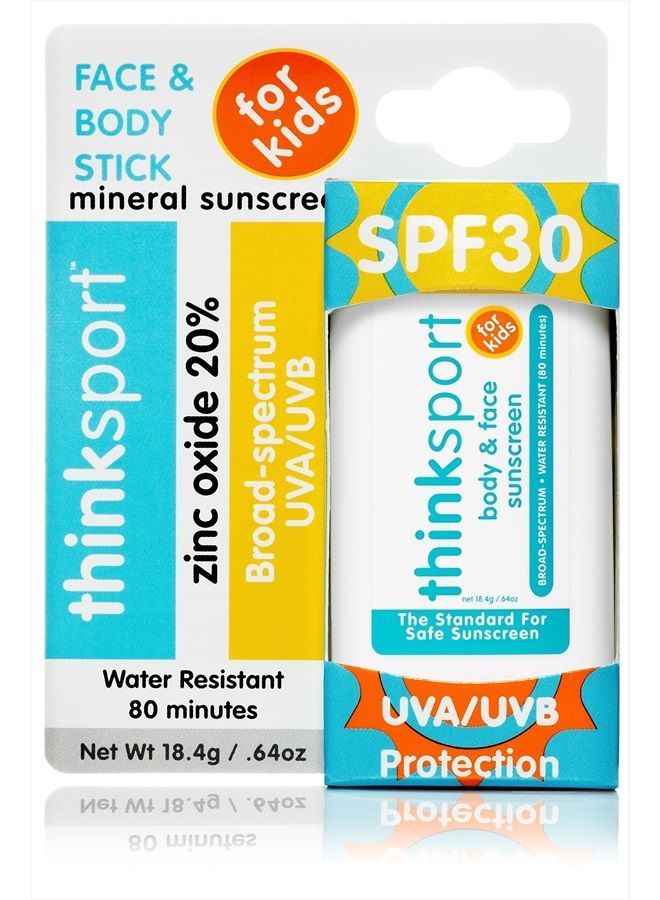 Thinksport Kids SPF 30 Mineral Sunscreen Stick – Safe, Natural, Water Resistant Sun Cream for Children – Vegan Broad Spectrum Sun Protection – Reef Friendly Travel Stick, 0.64oz - Image 3